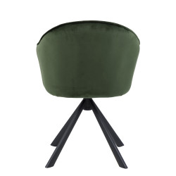 Krzesło Tapicerowane Mitzie, Zielone, Podłokietniki, Czarne Metalowe Nogi