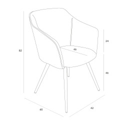 Krzesło Tapicerowane Molto - Szare Jasne, Nogi w kolorze drewna