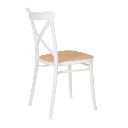 Krzesło Moreno, Białe, Tworzywo z Wenecką Plecionką, Klasyczne