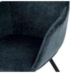 Krzesło Tapicerowane Noella, Granatowe, Czarne Nogi