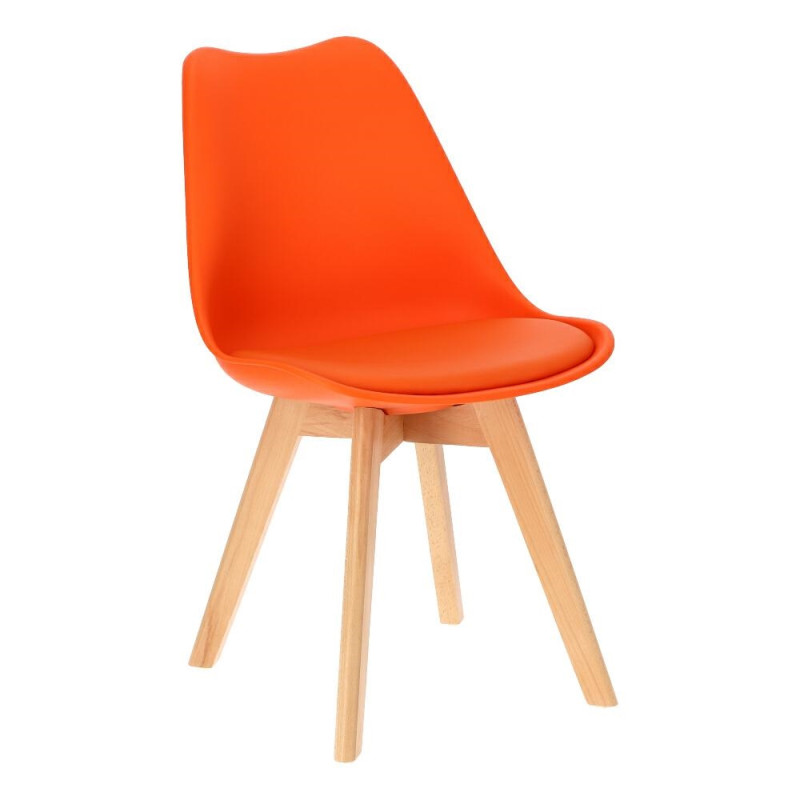 Krzesło Norden Cross PP, Pomarańczowe, Miękkie Siedzisko, Drewniane Nogi