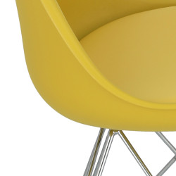 Krzesło Norden PP, Żółte, Miękkie Siedzisko, Drewniane Nogi, Inspirowane DSR