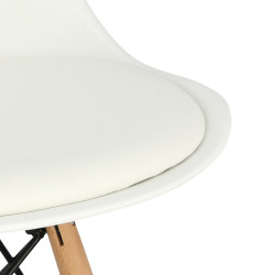 Krzesło Norden PP, Białe, Miękkie Siedzisko, Drewniane Nogi, Inspirowane DSW