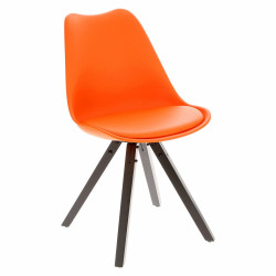 Krzesło Norden Star Square PP, Pomarańczowe, Miękkie Siedzisko, Czarne Nogi