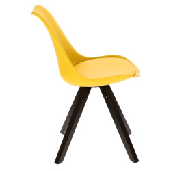 Krzesło Norden Star Square PP, Żółte, Miękkie Siedzisko, Czarne Nogi