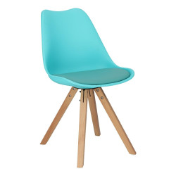 Krzesło Norden Star Square PP, Niebieski, Miękkie Siedzisko, Drewniane Nogi