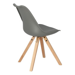 Krzesło Norden Star Square PP, Ciemne Szare, Miękkie Siedzisko, Drewniane Nogi