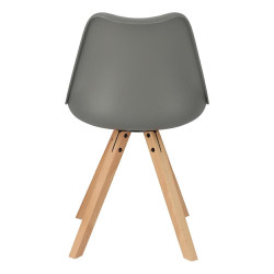 Krzesło Norden Star Square PP, Ciemne Szare, Miękkie Siedzisko, Drewniane Nogi