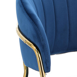 Krzesło Tapicerowane Opera, Niebieskie, Złote Nogi, Glamour
