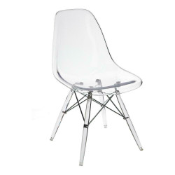 Krzesło P016 - Transparentne, Przezroczyste, Chromowane Nogi