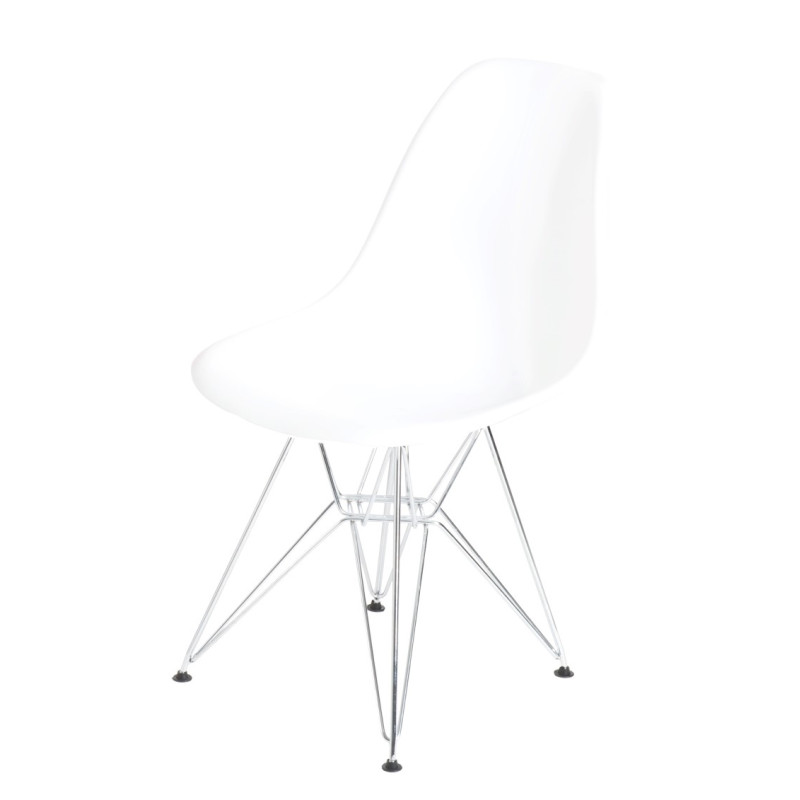 Krzesło P016 PP (Białe, Chromowane Nogi, Inspirowane DSR)