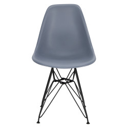 Krzesło P016 PP (Ciemne Szare, Czarne Metalowe Nogi, Inspirowane DSR)