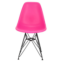 Krzesło P016 PP (Różowe, Czarne Metalowe Nogi, Inspirowane DSR)
