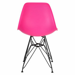 Krzesło P016 PP (Różowe, Czarne Metalowe Nogi, Inspirowane DSR)