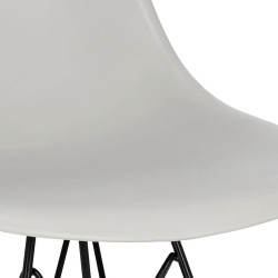 Krzesło P016 PP (Jasne Szare, Czarne Metalowe Nogi, Inspirowane DSR)
