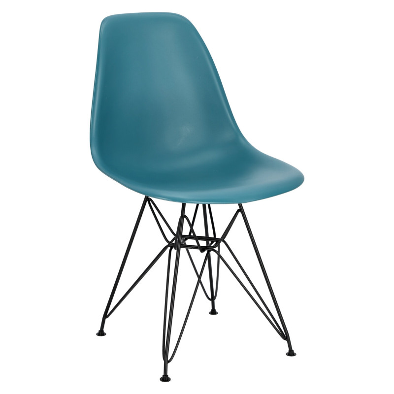 Krzesło P016 PP (Zielone, Czarne Metalowe Nogi, Inspirowane DSR)