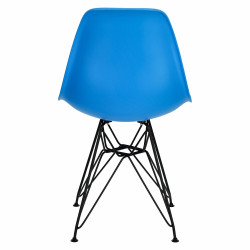 Krzesło P016 PP (Niebieskie, Czarne Metalowe Nogi, Inspirowane DSR)