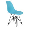 Krzesło P016 PP (Błękitne, Czarne Metalowe Nogi, Inspirowane DSR)