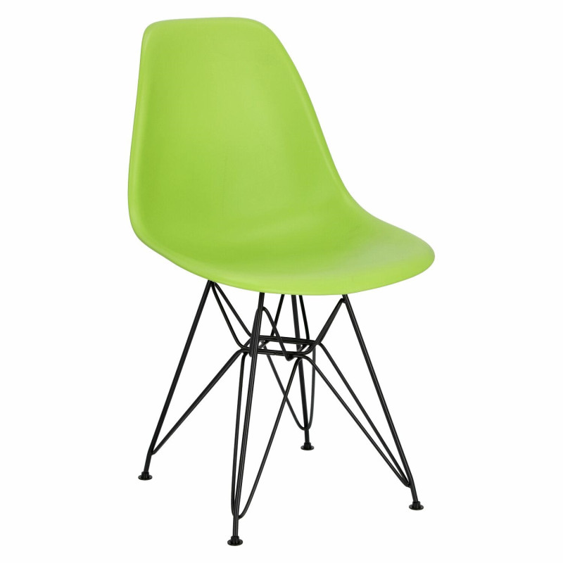 Krzesło P016 PP (Jasne Zielone, Czarne Metalowe Nogi, Inspirowane DSR)