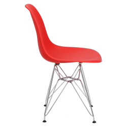 Krzesło P016 PP (Czerwone, Chromowane Nogi, Inspirowane DSR)