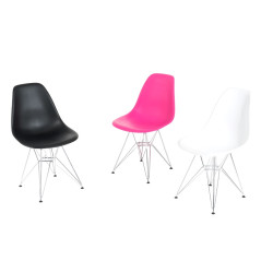 Krzesło P016 PP (Różowe, Chromowane Nogi, Inspirowane DSR)