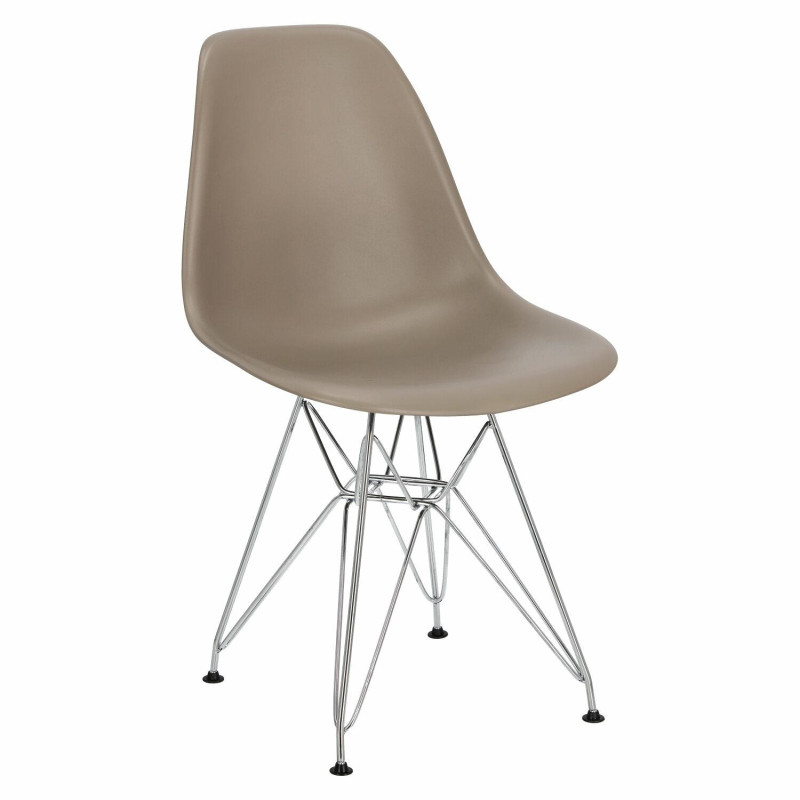 Krzesło P016 PP (Szare, Chromowane Nogi, Inspirowane DSR)
