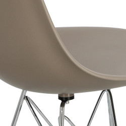 Krzesło P016 PP (Szare, Chromowane Nogi, Inspirowane DSR)