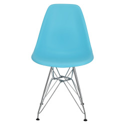 Krzesło P016 PP (Błękitne, Chromowane Nogi, Inspirowane DSR)