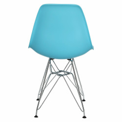 Krzesło P016 PP (Błękitne, Chromowane Nogi, Inspirowane DSR)