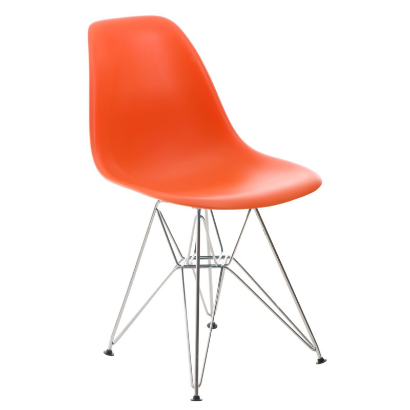 Krzesło P016 PP (Pomarańczowe, Chromowane Nogi, Inspirowane DSR)