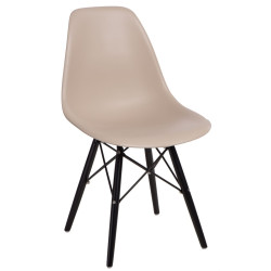 Krzesło P016W PP (Beżowe, Czarne Nogi, Inspirowane DSW)