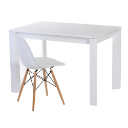 Krzesło P016W PP (Białe, Drewniane Nogi, Inspirowane DSW)