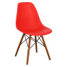 Krzesło P016W PP (Czerwone, Ciemne Drewniane Nogi, Inspirowane DSW)