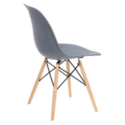 Krzesło P016W PP (Ciemne Szare, Drewniane Nogi, Inspirowane DSW)