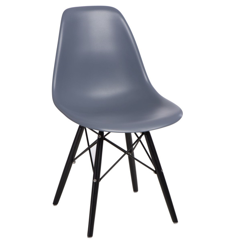 Krzesło P016W PP (Ciemne Szare, Czarne Nogi, Inspirowane DSW)