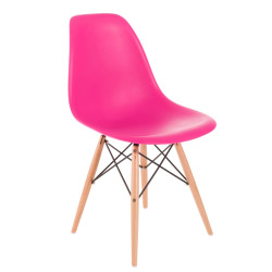Krzesło P016W PP (Różowe, Drewniane Nogi, Inspirowane DSW)