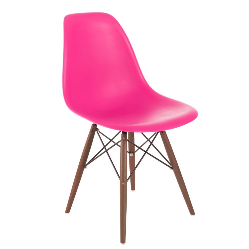 Krzesło P016W PP (Różowe, Ciemne Drewniane Nogi, Inspirowane DSW)