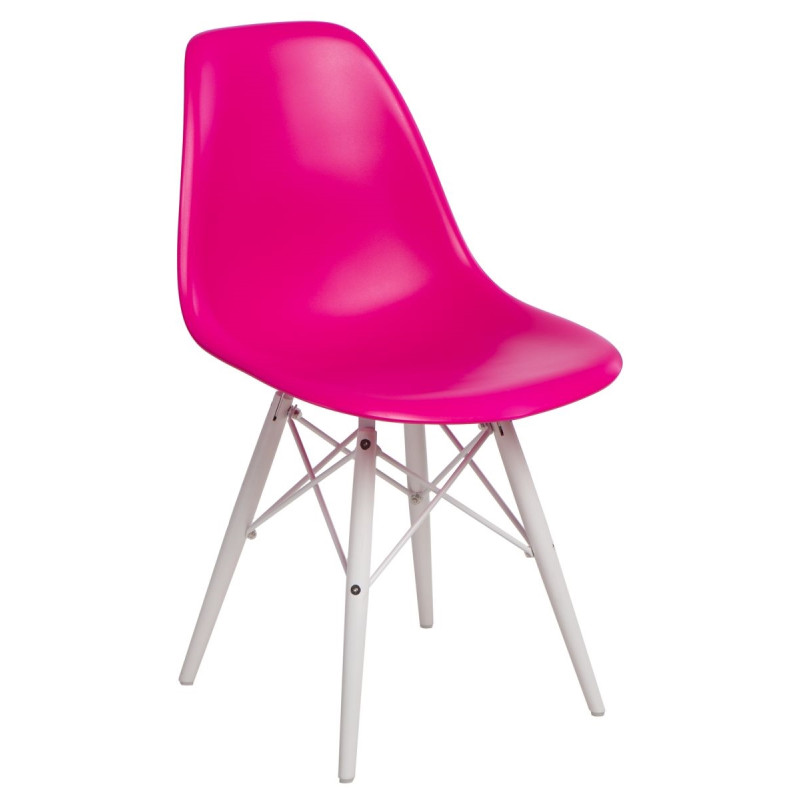 Krzesło P016W PP (Różowe, Białe Nogi, Inspirowane DSW)