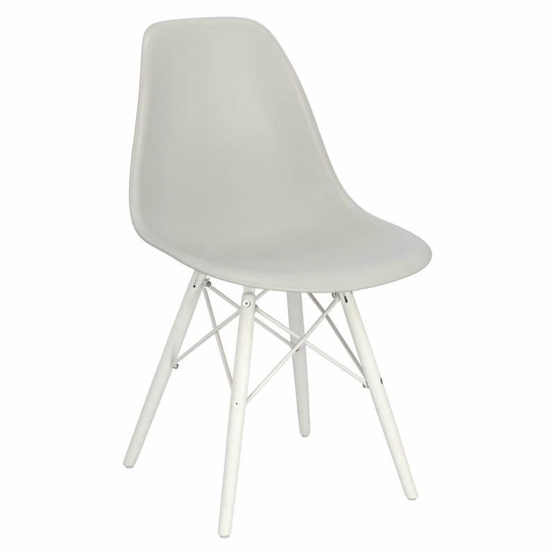 Krzesło P016W PP (Jasne Szare, Białe Nogi, Inspirowane DSW)