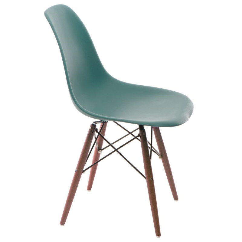 Krzesło P016W PP (Zielone, Ciemne Drewniane Nogi, Inspirowane DSW)