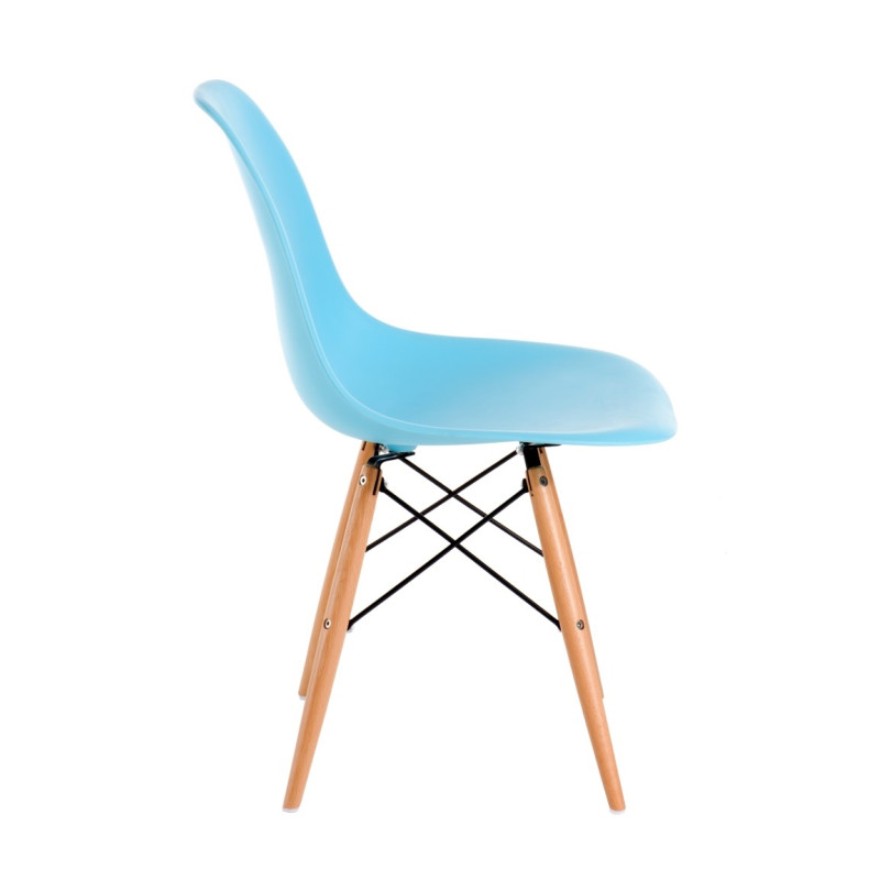Krzesło P016W PP (Błękitne, Drewniane Nogi, Inspirowane DSW)