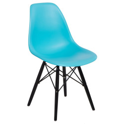 Krzesło P016W PP (Błękitne, Czarne Nogi, Inspirowane DSW)