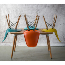 Krzesło P016W PP (Pomarańczowe, Drewniane Nogi, Inspirowane DSW)