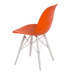Krzesło P016W PP (Pomarańczowe, Białe Nogi, Inspirowane DSW)