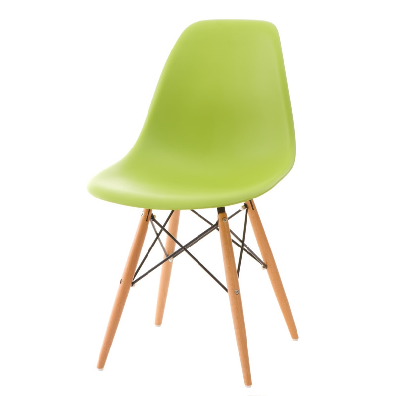 Krzesło P016W PP (Jasne Zielone, Drewniane Nogi, Inspirowane DSW)