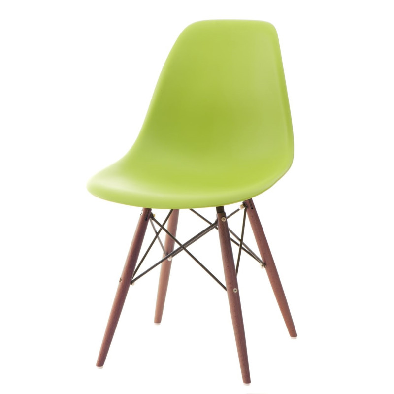 Krzesło P016W PP (Jasne Zielone, Ciemne Drewniane Nogi, Inspirowane DSW)