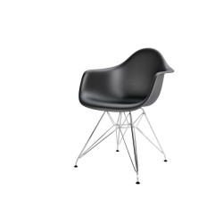 Krzesło P018, Czarne, Chromowane Nogi, Inspirowane DAR
