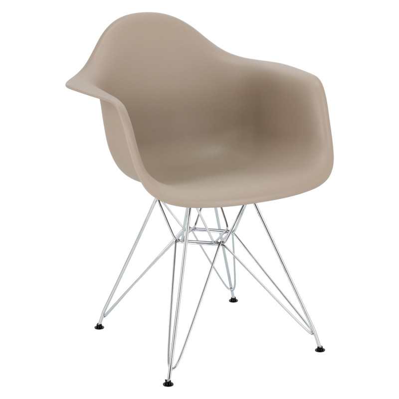 Krzesło P018, Szare, Chromowane Nogi, Inspirowane DAR