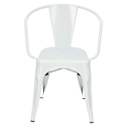Krzesło Metalowe Paris Arms (Białe, Inspirowane Tolix)