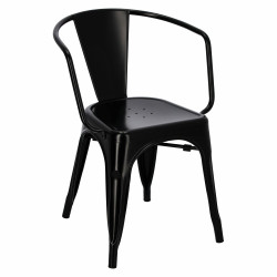 Krzesło Metalowe Paris Arms (Czarne, Inspirowane Tolix)
